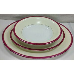 Vtg 1930's Victoria Ivory China Czechoslovakia Two Platters & Oven China Bowl